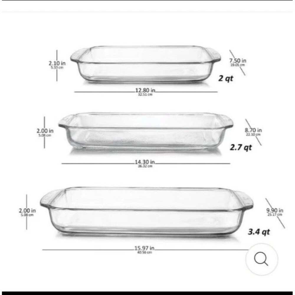 XL Libbey Bakers Basics 3.4-quart glass casserole dish New Kitchen Dishes 13x11